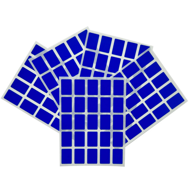Pack of 125 Blue 12x18mm Rectangular Labels Adhesive Stickers