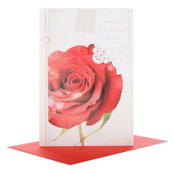 Hallmark Lovely Verse Red Rose Valentine's Day New Card "For You" Medium