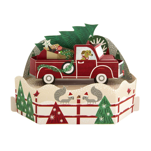 Pop-Up 3D Christmas Card from Hallmark Paper Wonder Christmas Car Design