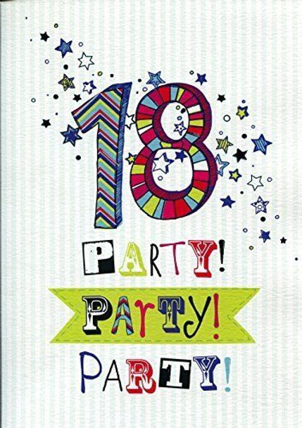 18th birthday 18 today party party party card LARGE 11"x9"