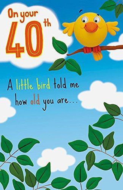 Age 40th A Little Bird Told Me 40 Humour Birthday New Card