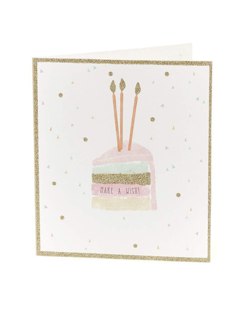 Pretty Glitter Birthday Card for Her Make a Wish