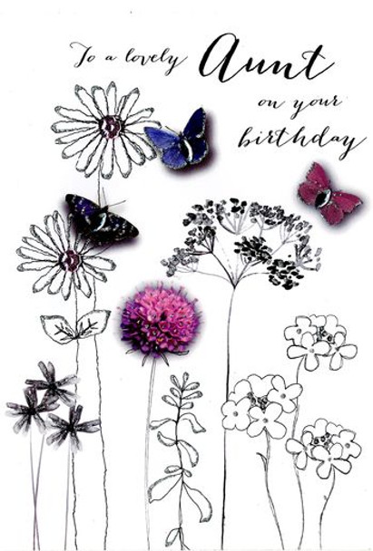 Lovely Aunt Birthday Embellished Greeting Card Joie De Vivre Range Cards