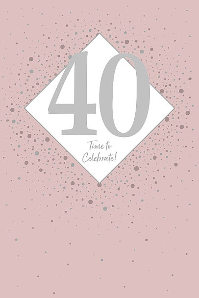 40TH Birthday Card Embossed Silver Foil Number Design