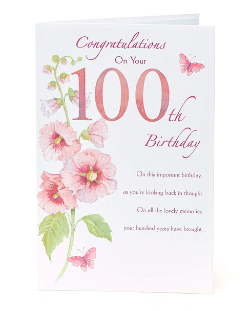 100th Birthday Card Age 100 Card For Her