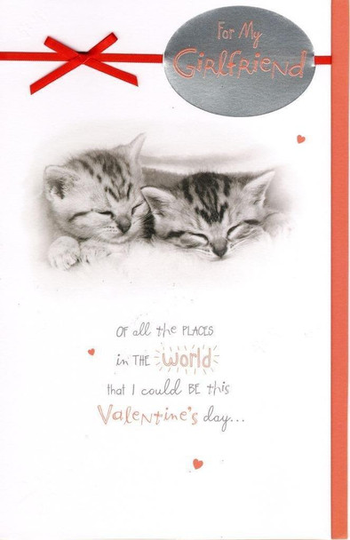 Girlfriend Cute Kitten Valentine's Day Greeting Card Talk To The Paw Cards