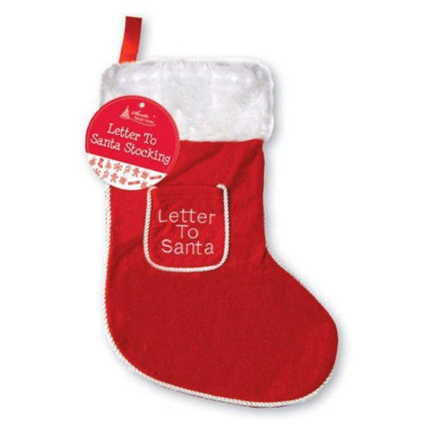 Large Red And White, Letter To Santa Christmas Stocking