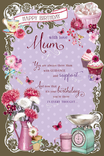 Happy Birthday With Love Mum Birthday Card With Nice Verse