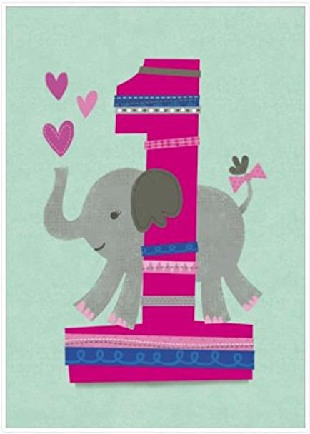 1St Birthday Card First Birthday Elephant No 1