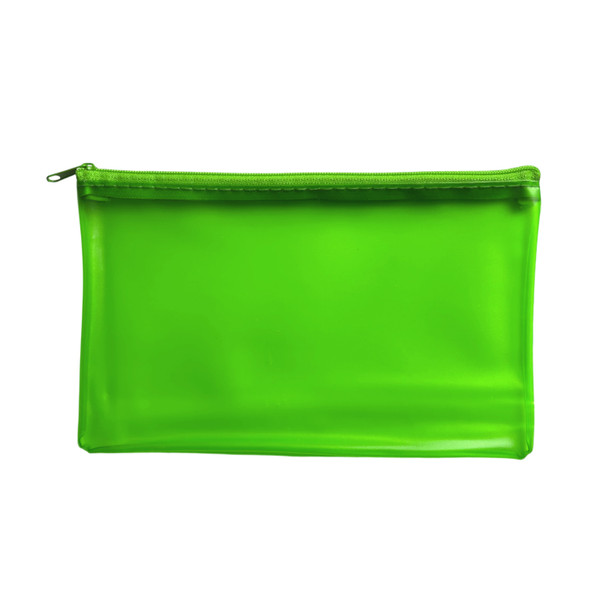 8x5" Frosted Green Pencil Case - See Through Exam Clear Translucent