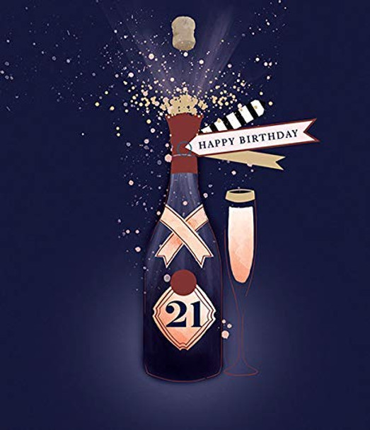 21st Birthday Fizz Birthday Card