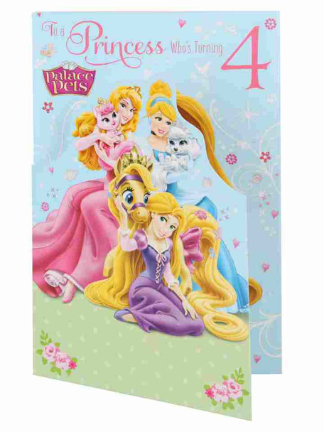Disney Princess 4th Birthday Card Age 4
