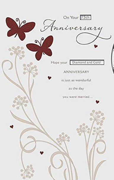 Wedding Anniversary Card Select Milestone Diamond, Gold, Silver paper Cotton Act