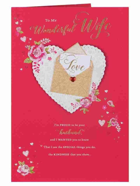 Large Wonderful Wife Valentine's Day Card