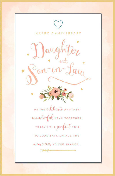 Daughter & Son-in-Law Nice Verse Quality Anniversary Greeting Card