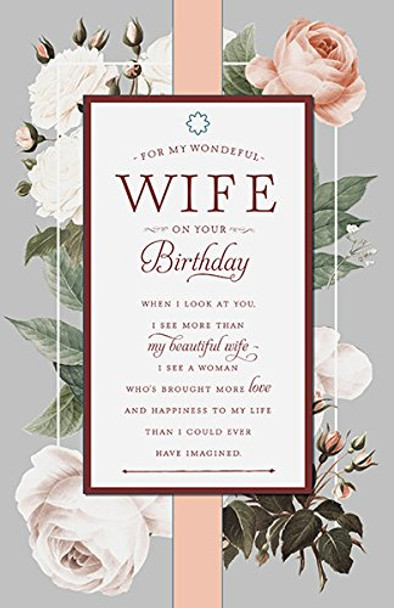 Large Wonderful Wife Birthday Card