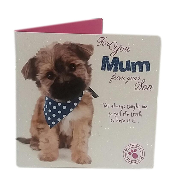 Studio Pets Puppy Mum From Son Mother's Day Card 