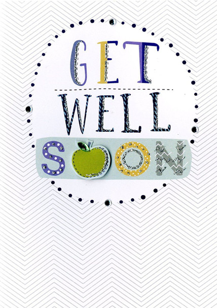 Get Well Soon Pretty Hand-Finished feel better New Just to Say Greeting Card
