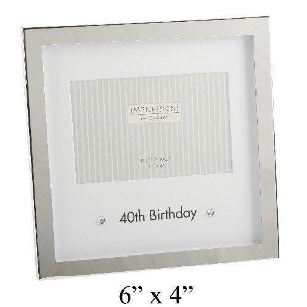 40th Birthday Juliana Silver Plated Small Box Frame