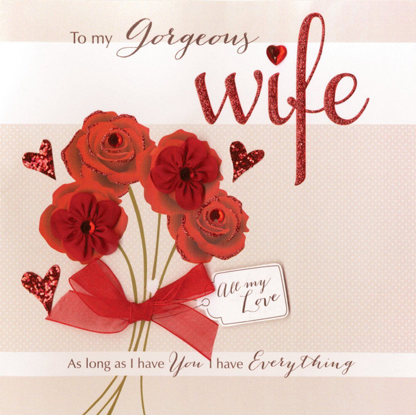 SNL Collectable Keepsake "To my gorgeous wife" Valentine's Day Card