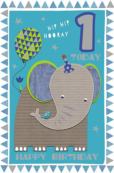 Boy Age 1st  Birthday Card 1 Today for Him