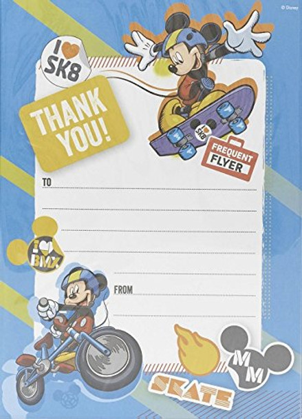 MICKEY MOUSE PACK OF 20 THANK YOU SHEETS DISNEY CHILD CHARACTER BOY'S NEW GIFT