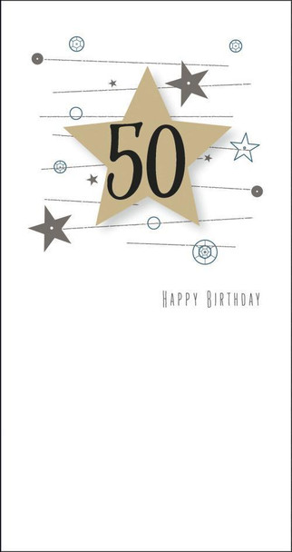 Age 50 Glitter Attachments Luxury 50th Birthday Greeting Card