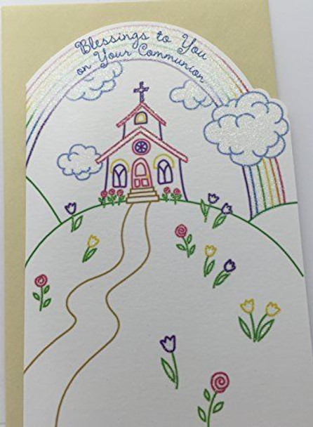 Blessing to you on your Communion Church & Ranibow Communion Greeting card