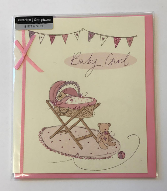 Luxury Hand-finished New Baby Girl Greeting Card