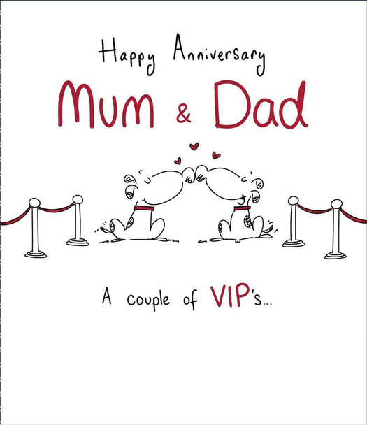 Happy Anniversary Mum & Dad Couple of Vip's New Humour Greeting Card