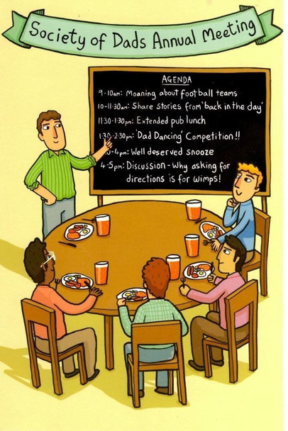 Funny Dad's Annual Meeting Father's Day Card Humour Greeting Cards