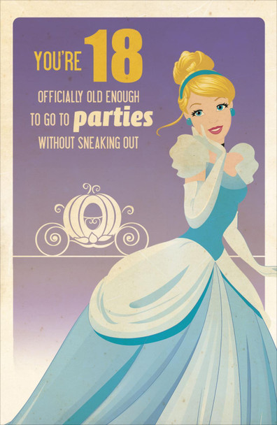 Age 18 Disney Cinderella 18th Girl Happy Birthday Greeting Card