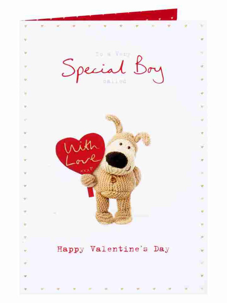 Boofle A Very Special Boy Valentine's Day Personalise Card Sticker Inside