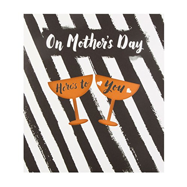 Modern Hallmark Open Mother's Day Card 'Here's To You' New Medium