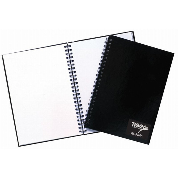 Tiger A5 Spiral Plain Notebook with Hard Cover