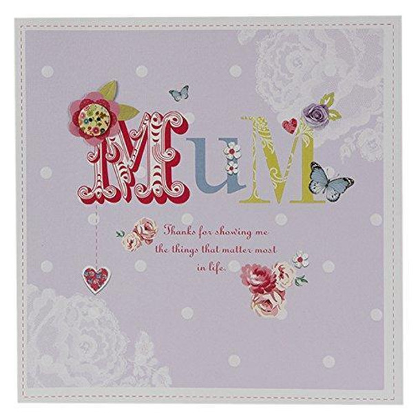 Hallmark Mother's Day Card 'Mum Contemporary Button' Large Square