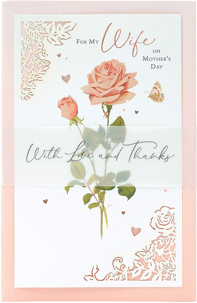 Mother's Day Card Wife Rose Card Lovely Sentiment Verse