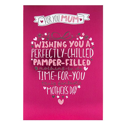 Mum Hallmark Contemporary Mother's Day Neon Foil Card 'Pamper Filled'Medium