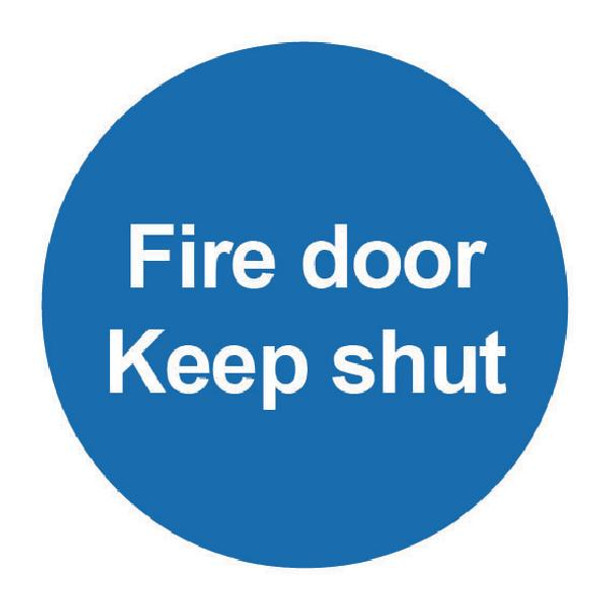 Safety Sign Fire Door Keep Shut 100x100mm PVC FR07002R