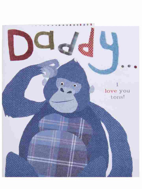 To Daddy From Your Little Monkey Gorilla Father's Day Card Cute Greeting Cards
