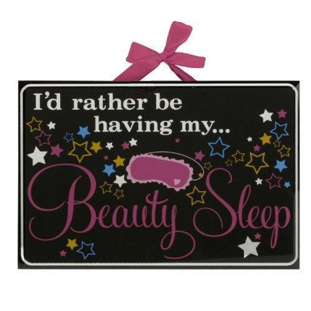 Celebrations Girl Talk Glass Plaque "I'd rather be having my beauty sleep"