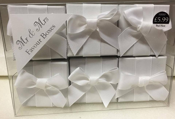 Xpressions Wedding Favour Boxes White Pack Of 6