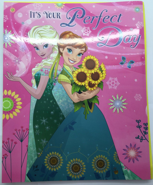 Elsa & Anna Disney Frozen 3 Fold Large Birthday Greeting Card