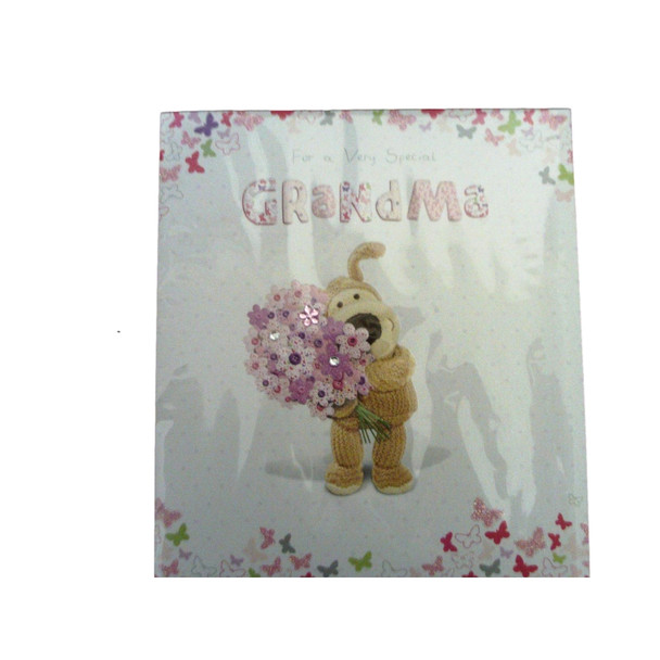 For A Very Special Grandma Adorable Boofle With Bunch Of Flower Mother's Day Card