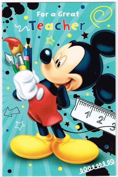 Thank You Card For a Great Teacher with Mickey