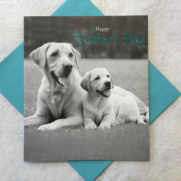 Monchrome Labradors Fathers Day Card