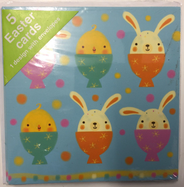 Pack of 5 Easter Eggs Greeting Cards