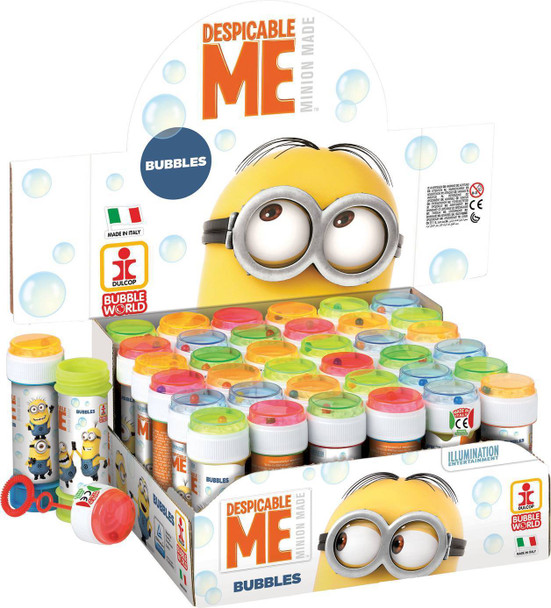 Box of 36 Assorted Minions Despicable Me Bubble Tubs 60ml