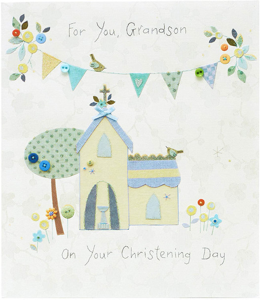 For Grandson On Your Christening Day Card