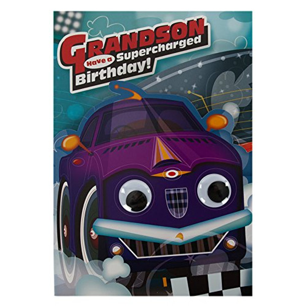 Grandson Kids Googly Eyes Birthday Card